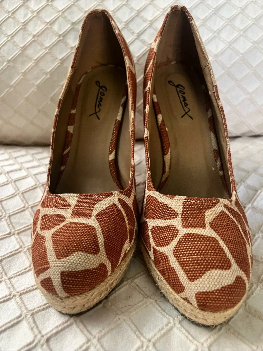 Soma Orange Giraffe-Print Platform Pumps